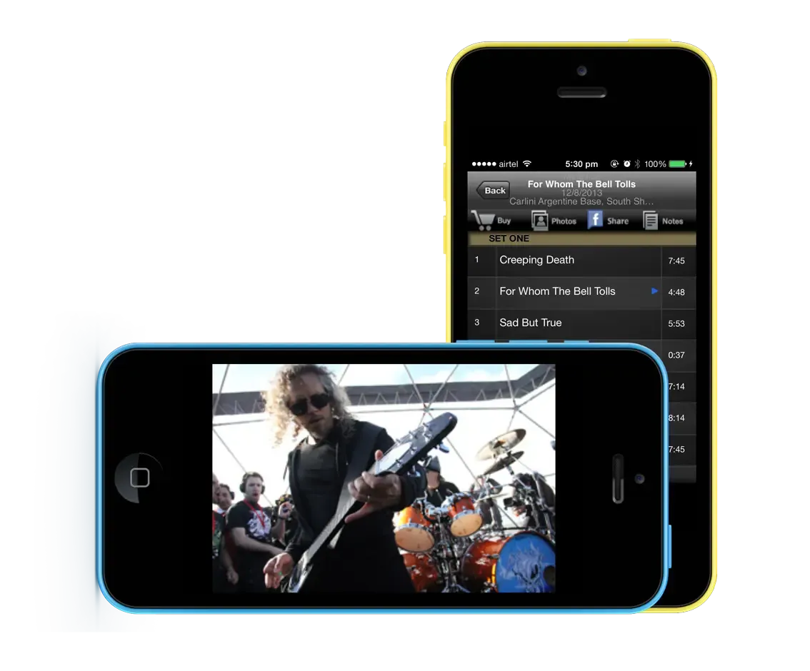 Here are the screenshots for the Live Metallica app. This is the official metallica application and got rave reviews on the AppStore.